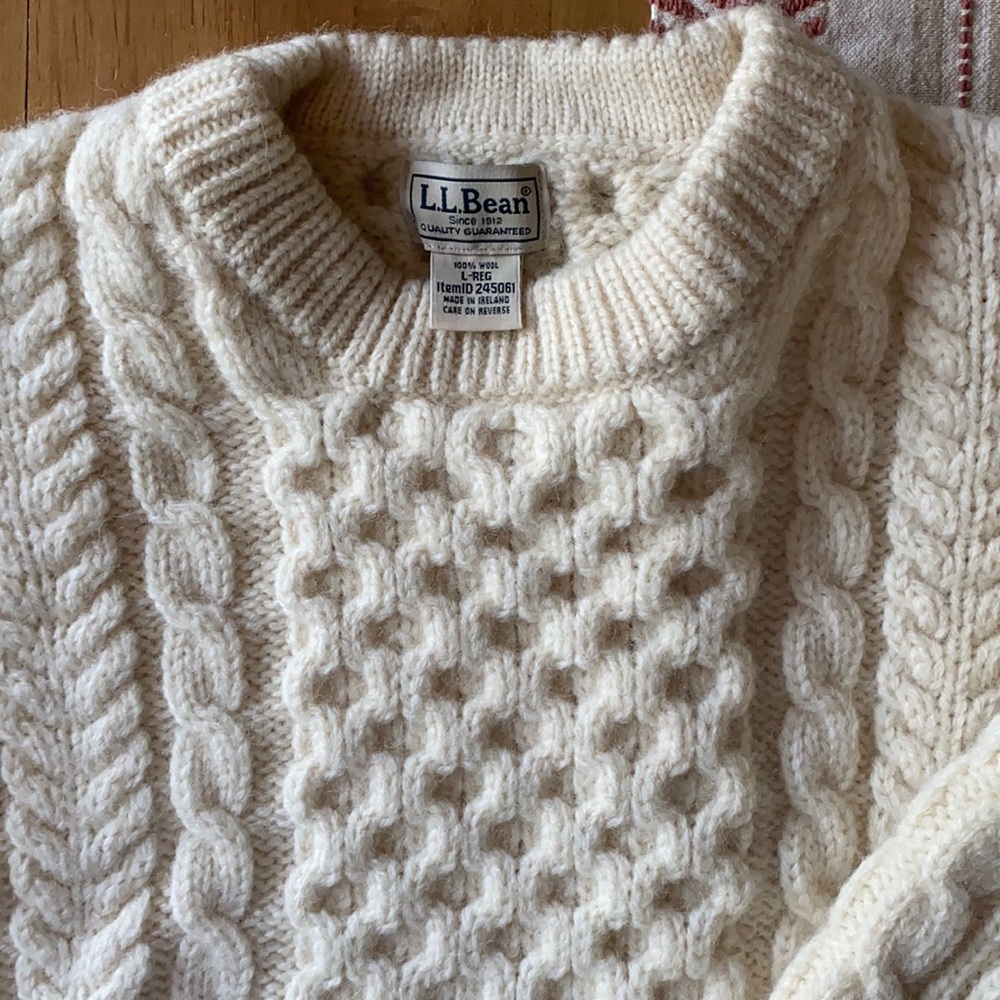 LL Bean Wool Fisherman’s sweater, Lg